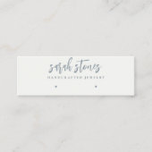 Minimaal grijs Script Black White Earring-beeldsch Mini Visitekaartje (Voorkant)