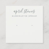 Minimaal grijs Script Black White Earring-beeldsch Vierkante Visitekaartje (Voorkant)