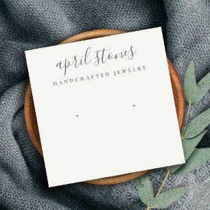 Minimaal grijs Script Black White Earring-beeldsch Vierkante Visitekaartje