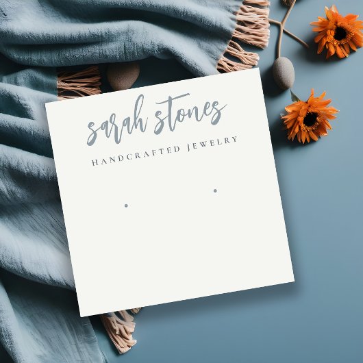 Minimaal grijs Script Black White Earring-beeldsch Vierkante Visitekaartje