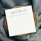 Minimaal grijs Script Black White Earring-beeldsch Vierkante Visitekaartje