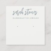 Minimaal grijs Script Black White Earring-beeldsch Vierkante Visitekaartje (Voorkant)