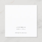 Minimaal grijs Script Black White Earring-beeldsch Vierkante Visitekaartje (Achterkant)