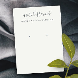 Minimaal grijs Script Black White Earring-beeldsch Visitekaartje