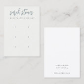 Minimaal grijs script zwart wit 3 oorscherm visitekaartje (Voorkant / Achterkant)