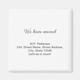 minimaal grijs we zijn verhuisd voeg naam adres te magneet