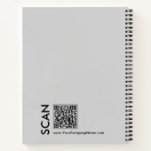 Minimaal grijs zwart klein bedrijf briefpapier notitieboek (Achterkant)