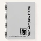 Minimaal grijs zwart klein bedrijf briefpapier notitieboek (Voorkant)