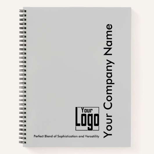 Minimaal grijs zwart klein bedrijf briefpapier notitieboek (Voorkant)
