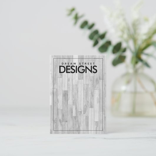 Minimaal grijze Wooden Earring Display Kaart Visitekaartje (Staand voorkant)