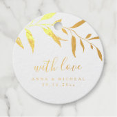 Minimaal groen blad "met liefde" bedankjes labels (Voorkant)