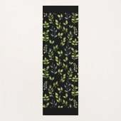 Minimaal groen botanisch bladpatroon, zwart/wit yogamat (Voorkant)