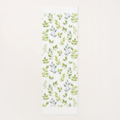 Minimaal groen botanisch bladpatroon, zwart/wit yogamat (Achterkant)