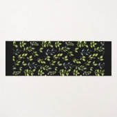 Minimaal groen botanisch bladpatroon, zwart/wit yogamat (Voorkant (horizontaal))