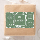 Minimaal groen botanisch tropisch blad aangezicht  etiket (Insitu)