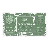 Minimaal groen botanisch tropisch blad aangezicht  etiket (Voorkant)