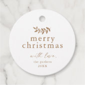 Minimaal groen Eenvoudig Vrolijk Kerstfeest Bedankjes Labels (Voorkant)