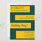 Minimaal groen en goud elegante chique 50e verjaar kaart (Voorkant)