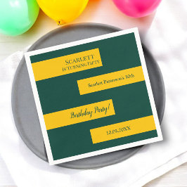 Minimaal groen en goud elegante chique 50e verjaar servet