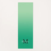 Minimaal groen gradiënt monogram scriptnaam yogamat (Voorkant)