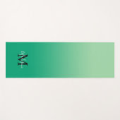 Minimaal groen gradiënt monogram scriptnaam yogamat (Voorkant (horizontaal))