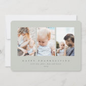 Minimaal groen Lijst 3 Fijne Thanksgiving Feestdagenkaart (Voorkant)