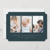 Minimaal groen Lijst 3 Fijne Thanksgiving Feestdagenkaart (Voorkant)