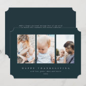 Minimaal groen Lijst 3 Fijne Thanksgiving Feestdagenkaart (Voorkant / Achterkant)