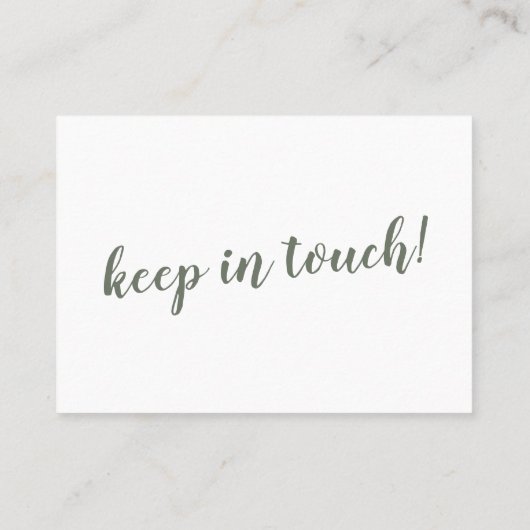 Minimaal groen op witte "we hebben verplaatst" Kaa Visitekaartje (Achterkant)