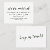 Minimaal groen op witte "we hebben verplaatst" Kaa Visitekaartje (Voorkant / Achterkant)