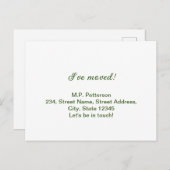 Minimaal groen We hebben verplaatst Naam toevoegen Briefkaart (Voorkant / Achterkant)
