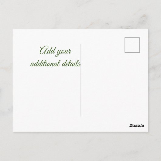 Minimaal groen We hebben verplaatst Naam toevoegen Briefkaart (Achterkant)