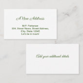 Minimaal groen We hebben verplaatst Naam toevoegen Visitekaartje (Voorkant / Achterkant)