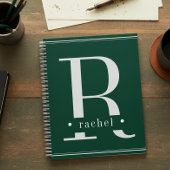 Minimaal groen-wit monogram planner