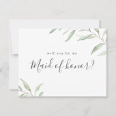 Minimaal groen zal je mijn bruidsmeisje zijn kaart (Voorkant)