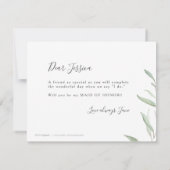 Minimaal groen zal je mijn bruidsmeisje zijn kaart (Achterkant)