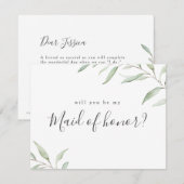 Minimaal groen zal je mijn bruidsmeisje zijn kaart (Voorkant / Achterkant)