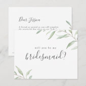 Minimaal groen zal je mijn bruidsmeisje zijn kaart (Voorkant / Achterkant)