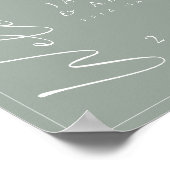 Minimaal groene stempel voor bruiloft welkomstteke poster (Hoek)