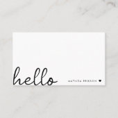 Minimaal Hallo | Modern Hart Schoon Eenvoudig Wit Visitekaartje (Voorkant)