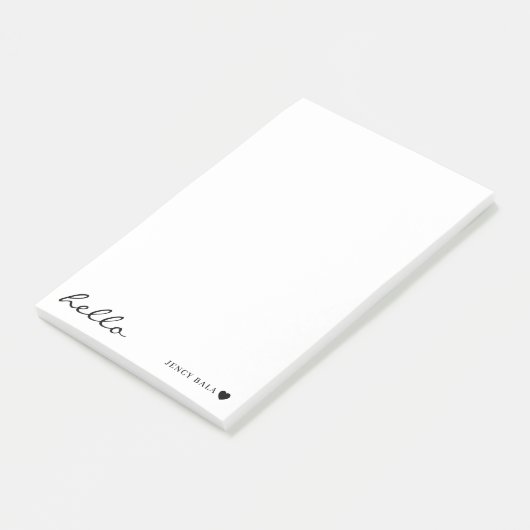 Minimaal Hallo Wit Hart Ontwerp Post-it® Notes (Schuin)