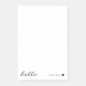 Minimaal Hallo Wit Hart Ontwerp Post-it® Notes (Voorkant)