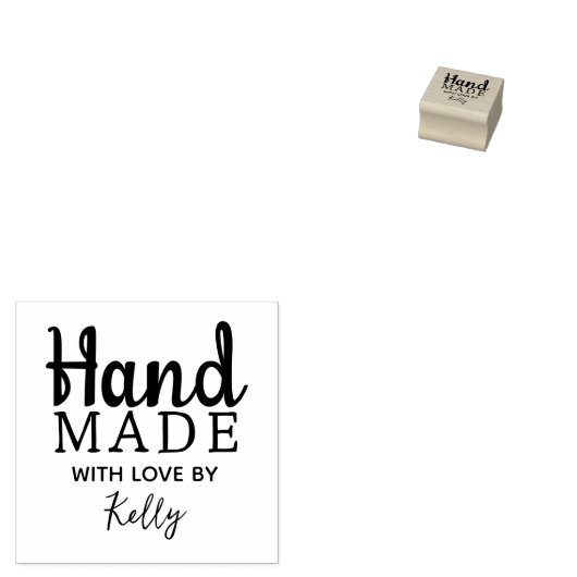 Minimaal handgemaakt, script rubberstempel (Gestempeld)