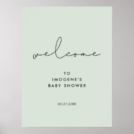 Minimaal handgeschreven Baby shower Welkom Poster