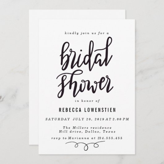 Minimaal handgeschreven elegant Vrijgezellenfeest  Kaart (Voorkant / Achterkant)