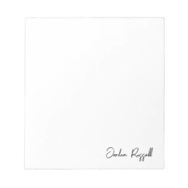 Minimaal handgeschreven handgeschreven handtekensc notitieblok