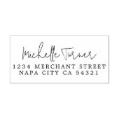 Minimaal handgeschreven script modern retouradres rubberstempel (Afrduk)