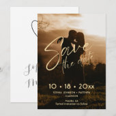 Minimaal handgetekend trouwkaart 'Save The Date' Save The Date (Voorkant / Achterkant)