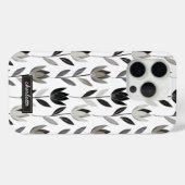 Minimaal handgetekende Boho Tulpen Monogram Naam Case-Mate iPhone Case (Achterkant (horizontaal))