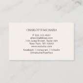 Minimaal, Handschrift, Beige Visitekaartje (Achterkant)